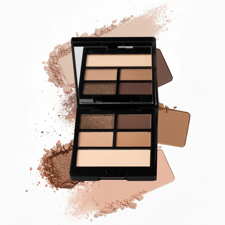 ISSADA Neutral Collections Rich Earth eyeshadow palette with matte beige, deep brown and bronze shimmer mineral shades