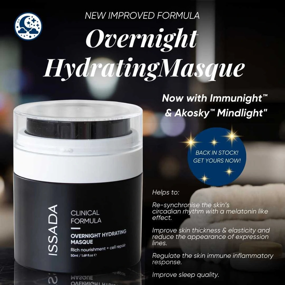 Issada Overnight Hydrating Masque new improved formula on a white background