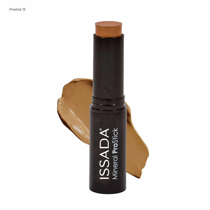 ISSADA Mineral ProStick 12 rich bronze for deep skin tones with warm undertones on a white background