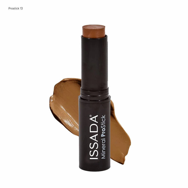 ISSADA Mineral ProStick 13 deep espresso foundation stick for the richest skin tones with neutral undertones on a white background