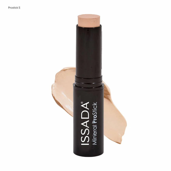 Issada Mineral ProStick 5 light beige shade for natural medium coverage on a white background