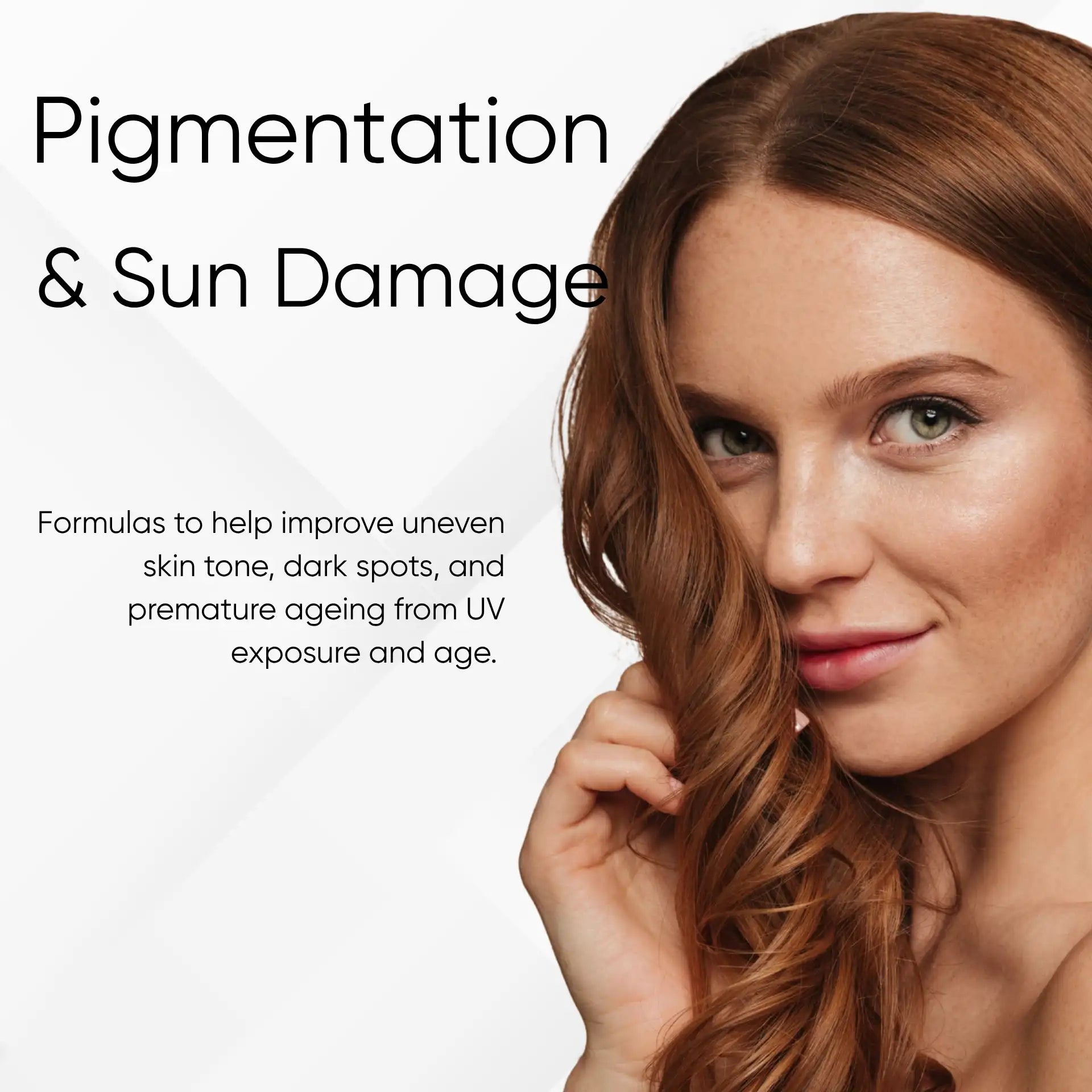 Woman with uneven skin tone highlighting sun damage and pigmentation concerns