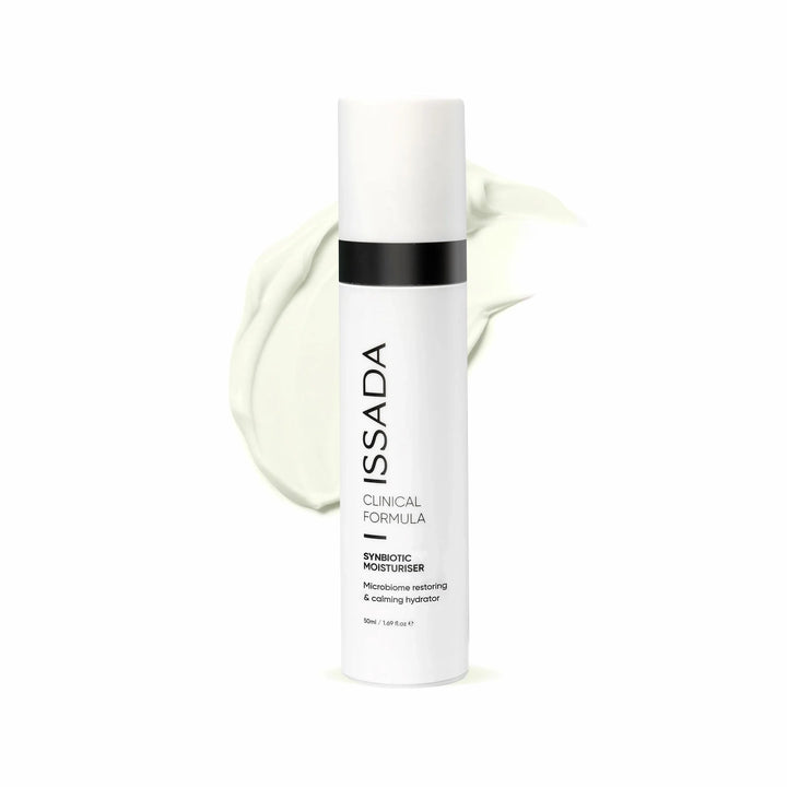ISSADA Synbiotic Moisturiser with cream texture on a white background