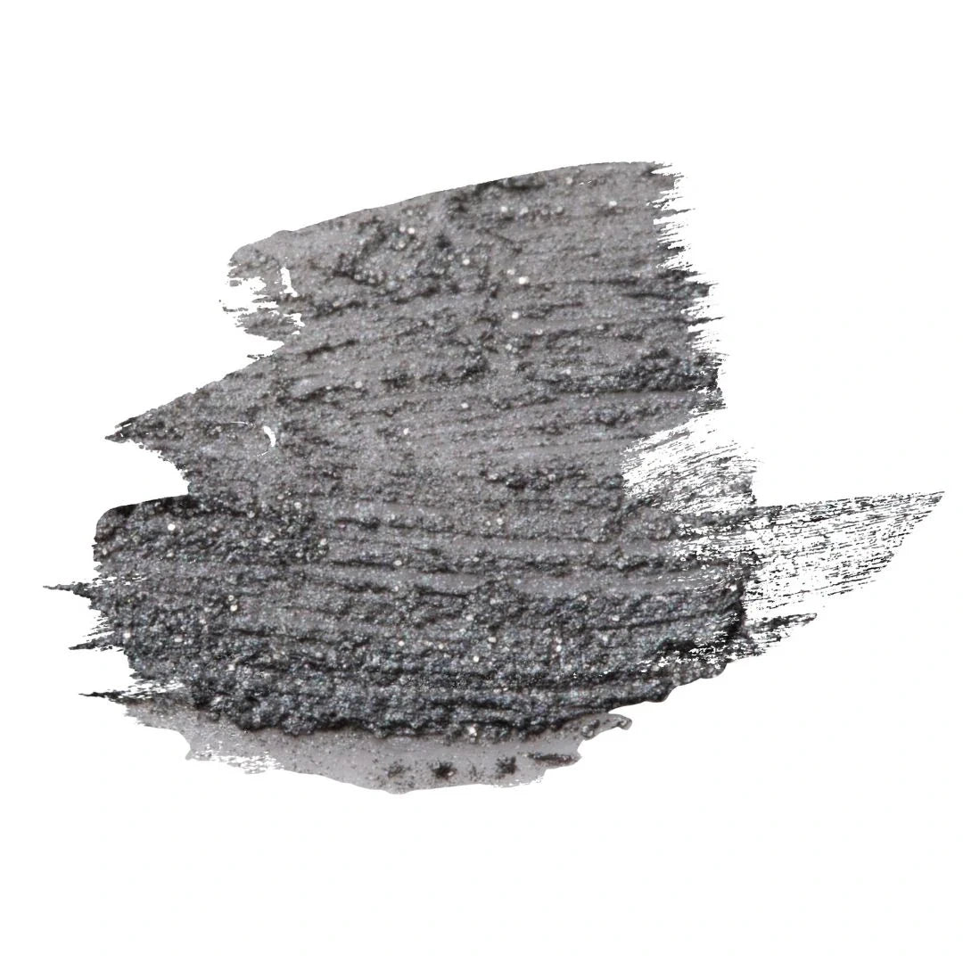 ISSADA Ultimate Eye Liner Mercury metallic grey eyeliner swatch with shimmering silver finish on a white background