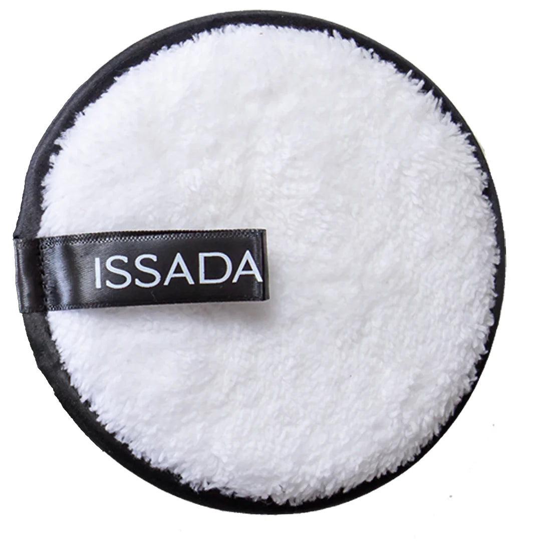 ISSADA White No Traces Cleansing Pad reusable white eco cleansing pad with soft fluffy texture on a white background