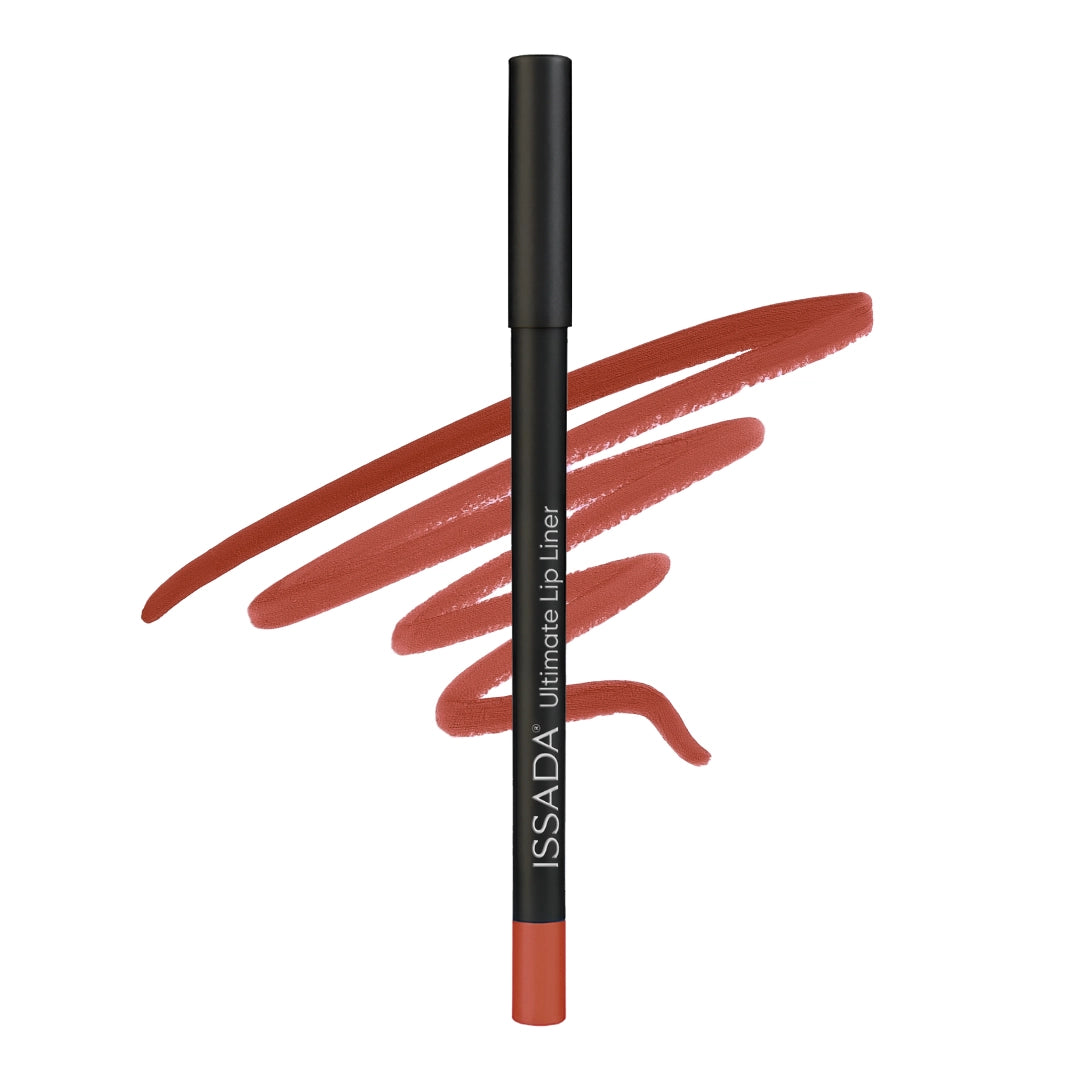 ISSADA Ultimate Lip Liner molten shade with strokes on a white background