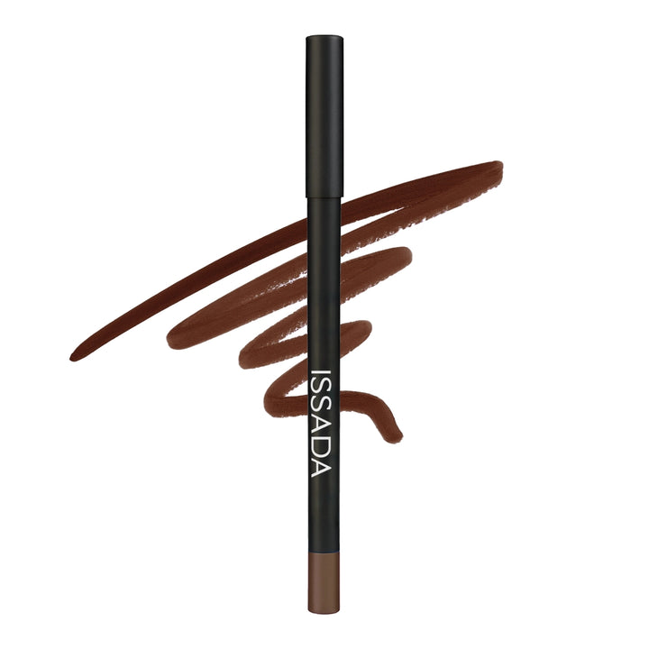 Brown eyeliner pencil with ISSADA branding on a white background