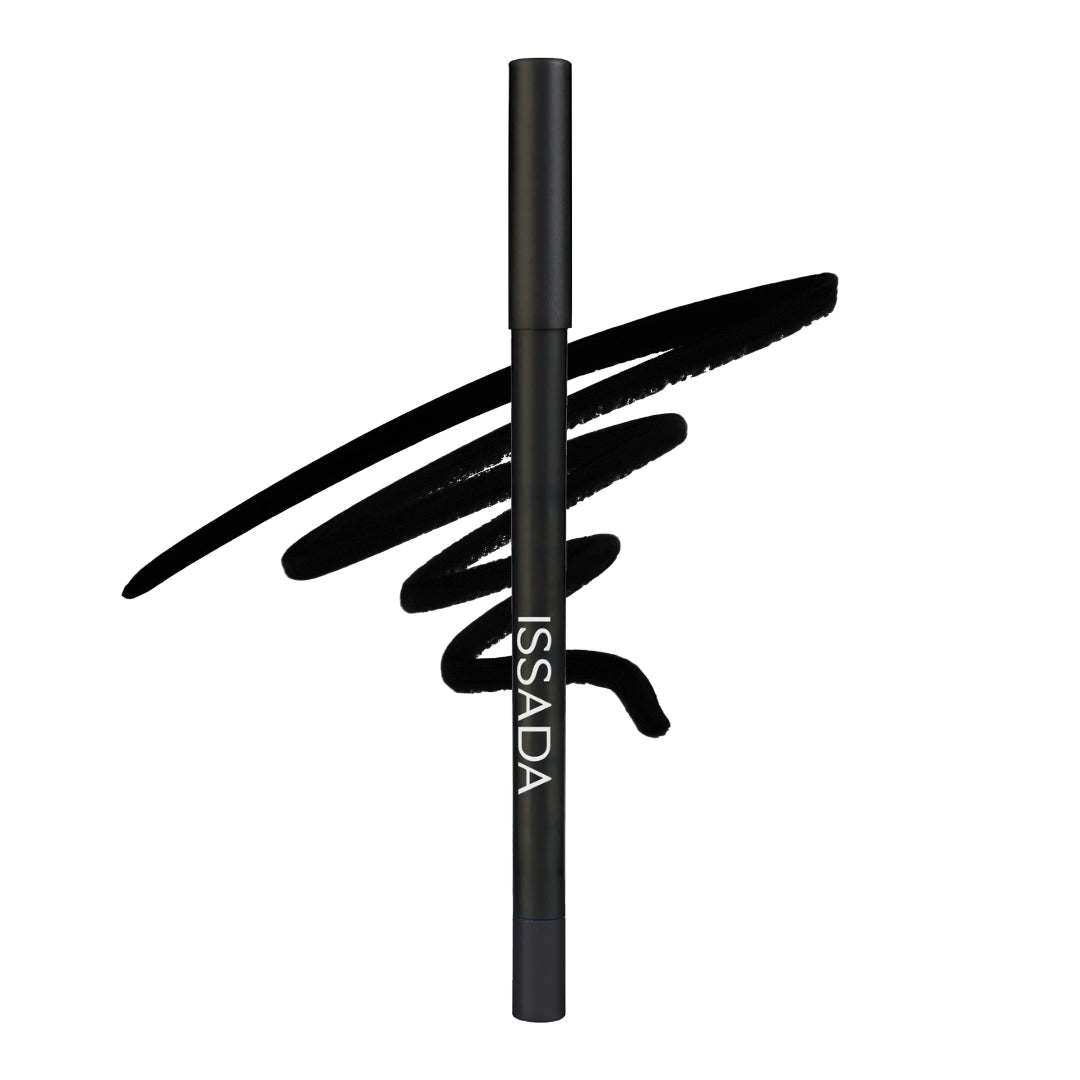 Black eyeliner pencil with ISSADA branding on a white background