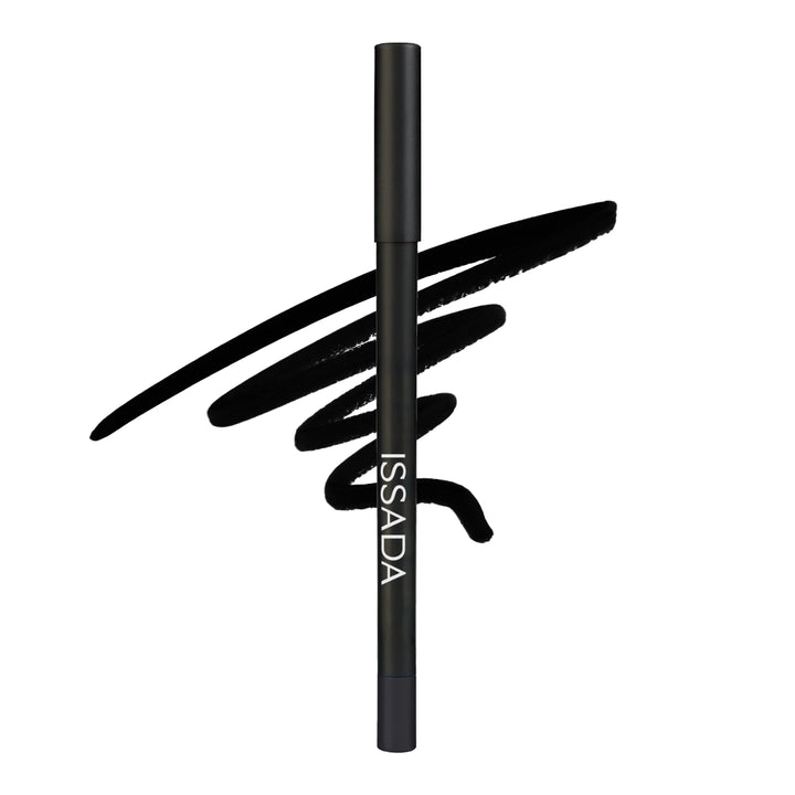 Black eyeliner pencil with ISSADA branding on a white background
