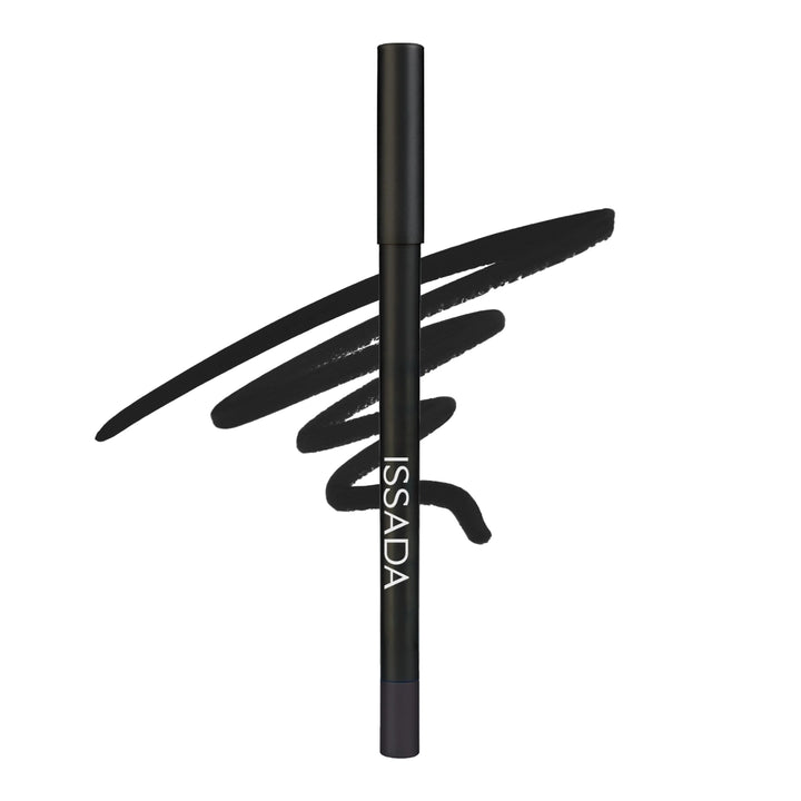 Black eyeliner pencil with ISSADA branding on a white background