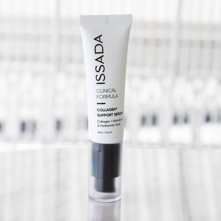 Issada’s Collagen + Support Serum boosts hydration, supports elasticity, and defends skin with potent, science-backed ingredients.